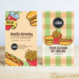 Tarjeta De Visita Logotipo de negocio personalizado | Tema Hamburger