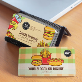 Tarjeta De Visita Logotipo de negocio personalizado | Tema Hamburger