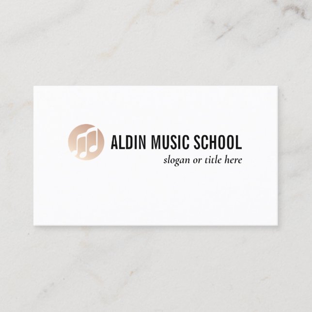 Tarjeta De Visita Logotipo de nota musical Gold (Anverso)