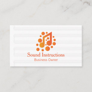 Tarjeta De Visita Logotipo de nota musical naranja