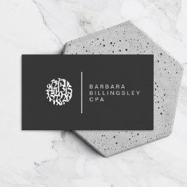 Tarjeta De Visita Logotipo de números modernos Contador Gris oscuro