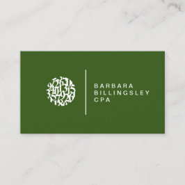 Tarjeta De Visita Logotipo de números modernos Contador Verde oscuro