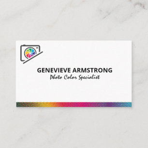Tarjeta De Visita Logotipo de objetivo colorido de la cámara   Media