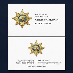Tarjeta De Visita Logotipo de oficial de policía del sheriff