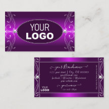 Logotipo de ombre morado de lujo Ornate Sparkle Je