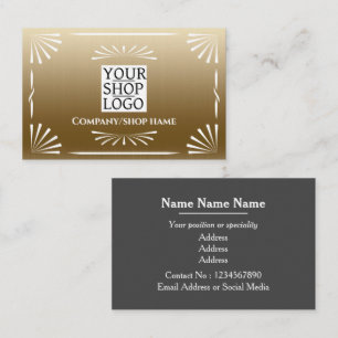 Tarjeta De Visita Logotipo de oro Art Deco
