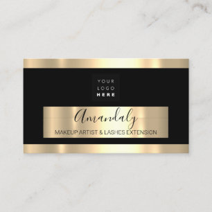 Tarjeta De Visita Logotipo de oro de la extensión Eyelash para maqui