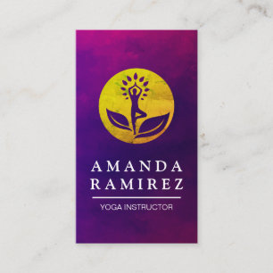 Tarjeta De Visita Logotipo de oro del yoga pose