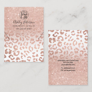 Tarjeta De Visita Logotipo de oro Leopard rosa collar de joyas