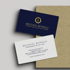 Tarjeta De Visita Logotipo de oro redondo profesional de cuero de la