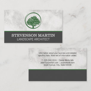 Tarjeta De Visita Logotipo de paisajismo del árbol verde