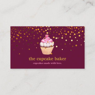 Tarjeta De Visita Logotipo de Panadería de Cupcake Moderno Chef de C