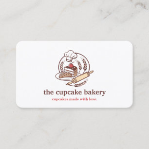 Tarjeta De Visita Logotipo de Panadería de Cupcake Moderno Pastelero