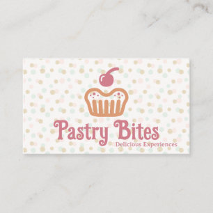 Tarjeta De Visita Logotipo de Panadería de Cupcakes   Patrón de Luna