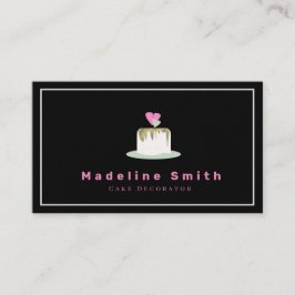 Tarjeta De Visita Logotipo de panadería de pastel de boda de oro fal