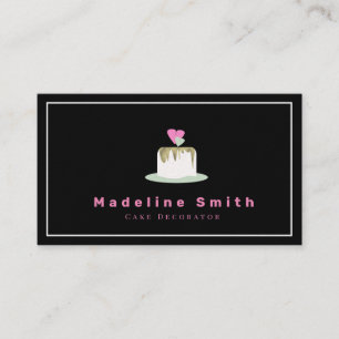 Tarjeta De Visita Logotipo de panadería de pastel de boda de oro fal