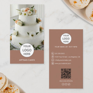 Tarjeta De Visita Logotipo de Panadería de Pasteles Marrón Foto