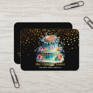 Tarjeta De Visita Logotipo de Panadería Moderna de Cupcake Chef de C