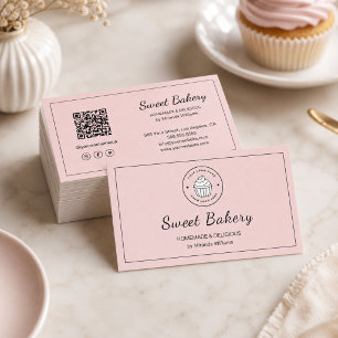 Tarjeta De Visita Logotipo de panadería moderna Iconos de redes soci