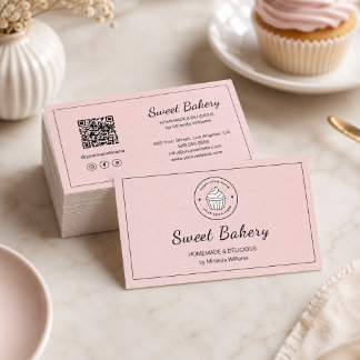 Tarjeta De Visita Logotipo de panadería moderna Iconos de redes soci