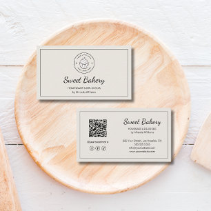 Tarjeta De Visita Logotipo de panadería moderna Iconos de redes soci