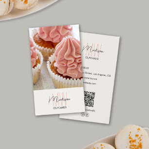 Tarjeta De Visita Logotipo de panadería Monograma quequito Foto QR T