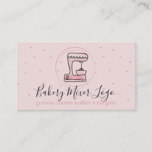 Tarjeta De Visita logotipo de panadería pastelería círculo rosa