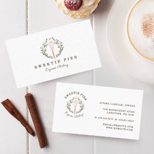 Tarjeta De Visita Logotipo de panadería sencilla, limpia y minimalis