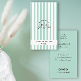 Tarjeta De Visita Logotipo de panadería verde de la Casa de la Moned