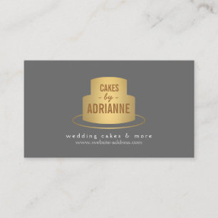 Tarjeta De Visita Logotipo de pastel de oro III para panadería, cafe