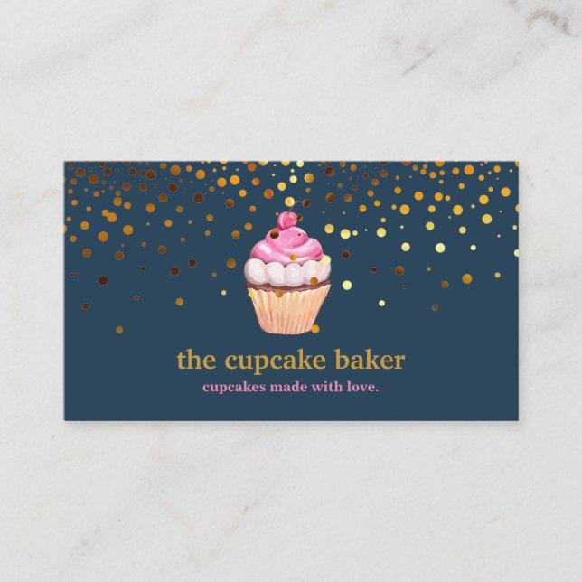 Tarjeta De Visita Logotipo de pastel moderno Panadería Chef Catering (Anverso)