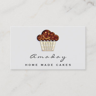 Tarjeta De Visita Logotipo de pastelería casera Muffin Sonría elegan