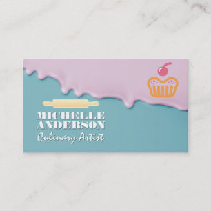 Tarjeta De Visita Logotipo de pastelito Rodillo de amasar Frosti