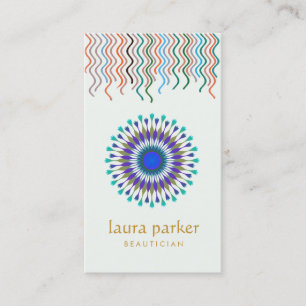 Tarjeta De Visita Logotipo de Peacock para Flores Lotus curación de