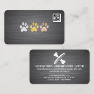 Tarjeta De Visita Logotipo de peine de hueso de perro Aseador Se