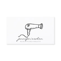 logotipo de peluquería secador de pelo negro salón