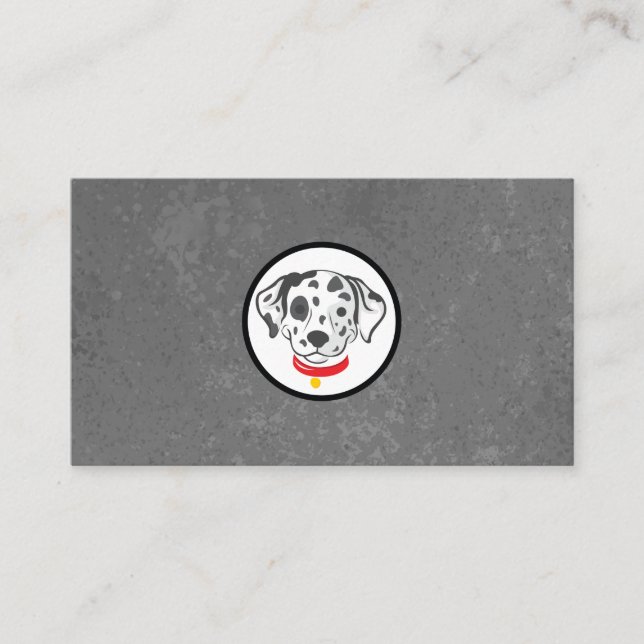 Tarjeta De Visita Logotipo de perro | Doggy dálmata con manchas (Anverso)