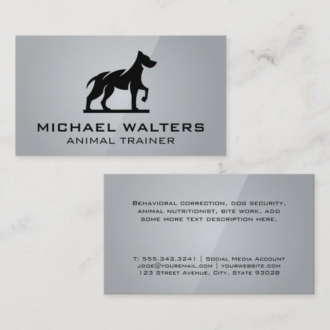 Tarjeta De Visita Logotipo de perro estilizado (Anverso / Reverso)
