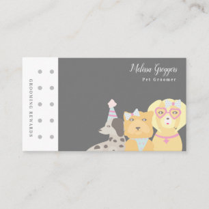 Tarjeta De Visita Logotipo de personaje de peluquería de mascotas mo