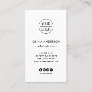 Tarjeta De Visita logotipo de personalizado blanco blanco minimalist