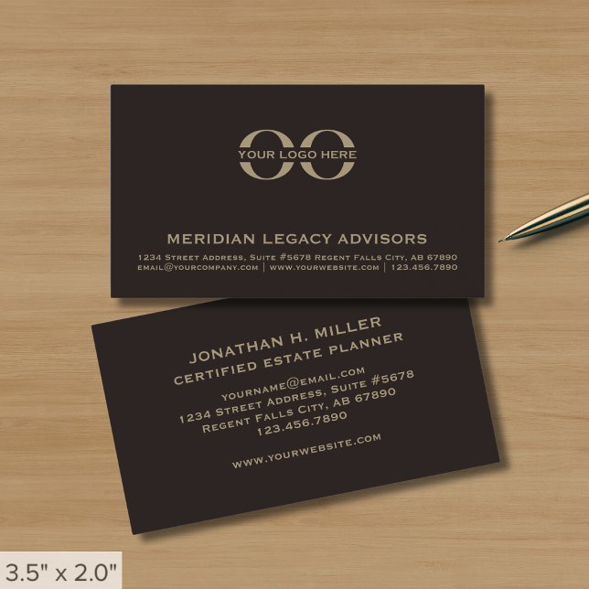 Tarjeta De Visita Logotipo de Personalizado Brown profesional (Subido por el creador)