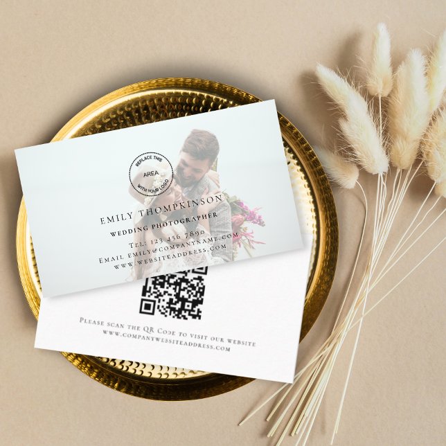 Tarjeta De Visita Logotipo de personalizado Código QR Fotógrafo Boda (Subido por el creador)