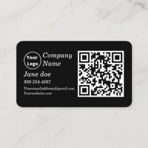 Tarjeta De Visita logotipo de personalizado con código QR e iconos d