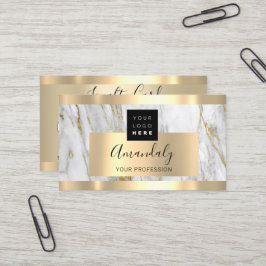 Tarjeta De Visita Logotipo de Personalizado de mármol dorado Código