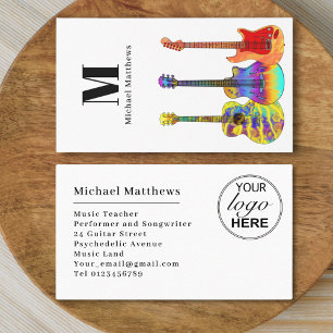 Tarjeta De Visita Logotipo de Personalizado de un profesor de guitar