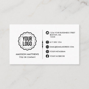Tarjeta De Visita Logotipo de personalizado Iconos de medios sociale