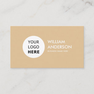 Tarjeta De Visita Logotipo de Personalizado minimalista Beige - Tarj