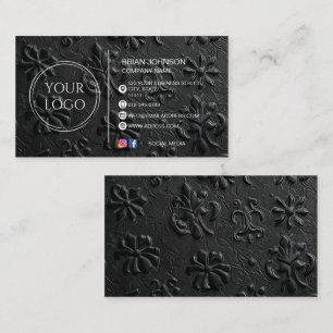 Tarjeta De Visita Logotipo de personalizado negro mate de lujo moder