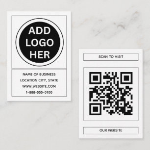 Tarjeta De Visita Logotipo de Personalizado negro moderno y QR Code 