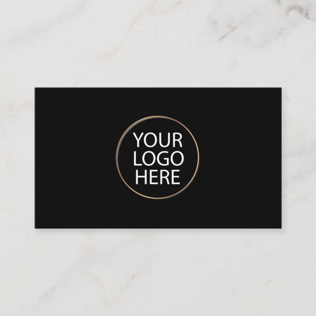 Tarjeta De Visita Logotipo de personalizado | negro profesional (Anverso)